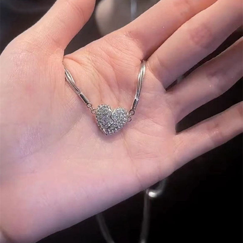 Herz Halskette Magnetische Zirkon Schmuck Elegant