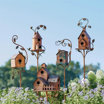 Vogelhaus Gartenstecker Metall Dekorativ Tierfreundlich - BerlinGlamour