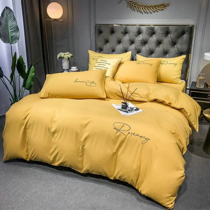 Luxus Bettwäsche mit Stickdesign Elegante Schlafzimmer