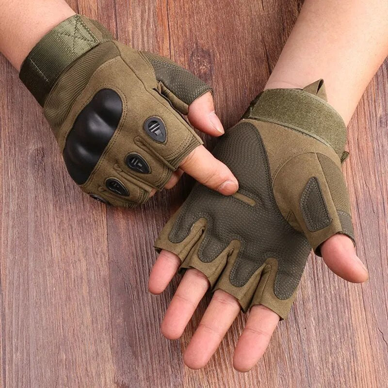 Taktische Handschuhe Knuckle Schutz Halbfinger Schwarz