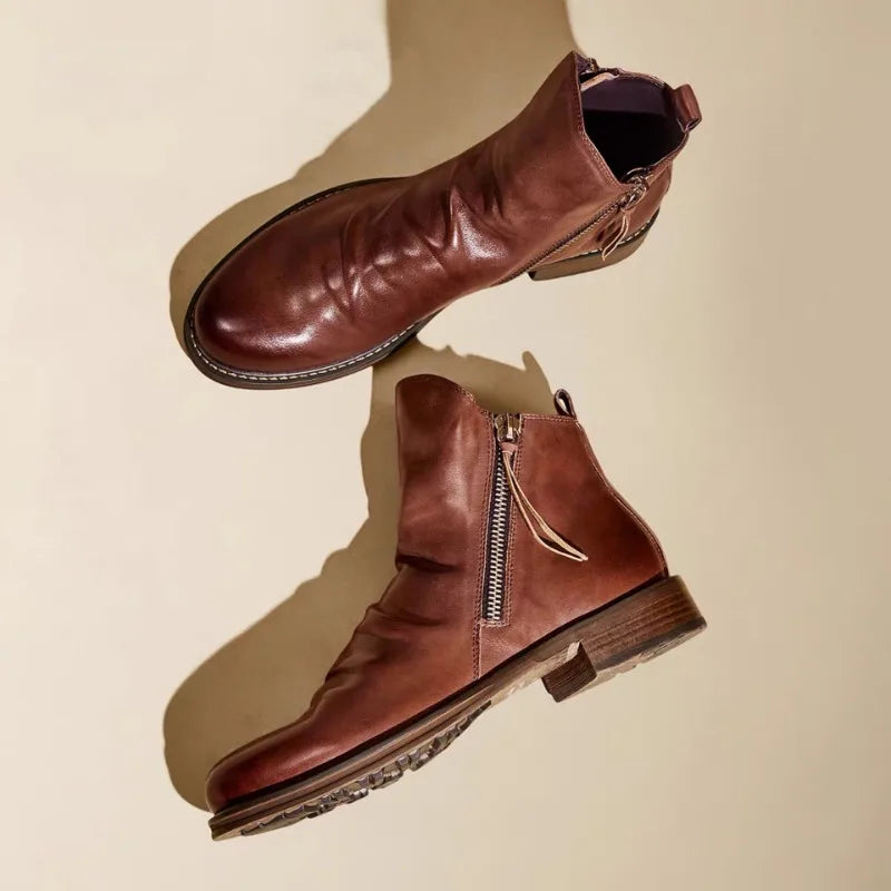 Herren Chelsea Stiefel Echtleder Schwarz Elegant