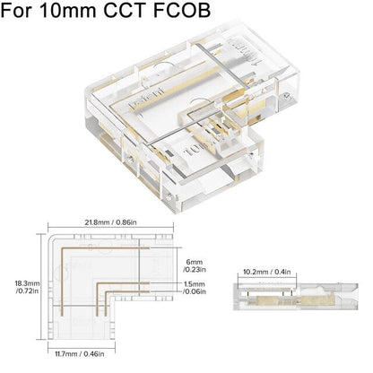 LED Streifenverbinder L-Form Durchsichtig