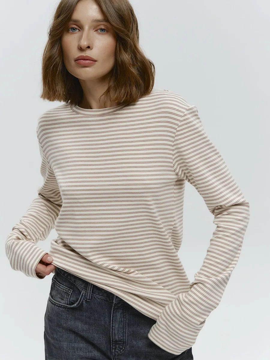 Elegantes Damen Langarmshirt Streifen Classic