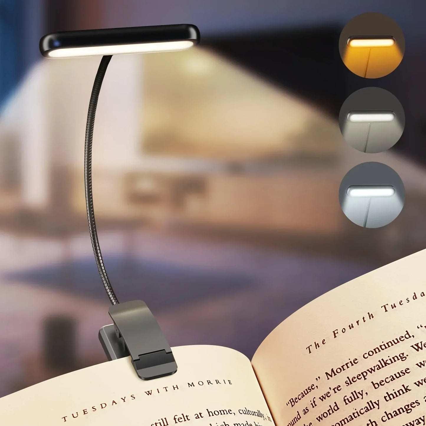 LED Leselampe Dimmbar USB Wiederaufladbar Flexiarm - BerlinGlamour