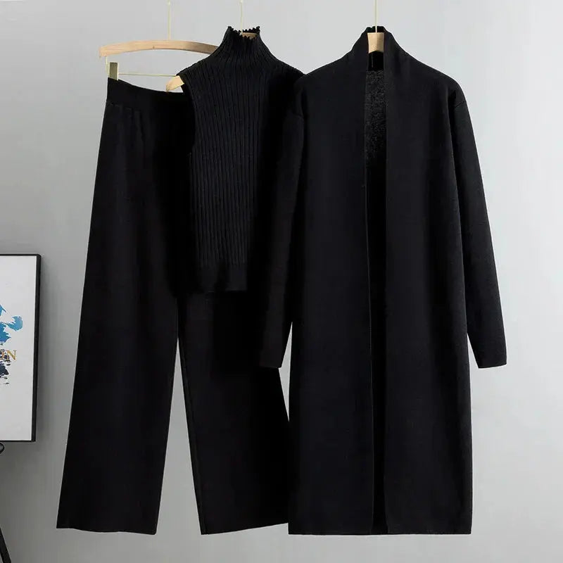 Damen Set Langärmlig Bequem Dreiteilig - BerlinGlamour