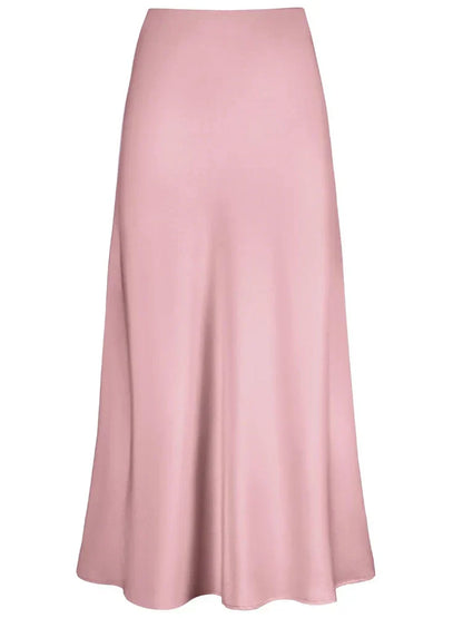 Elegante Damen Maxi Röcke Schwarz Seide Sommer