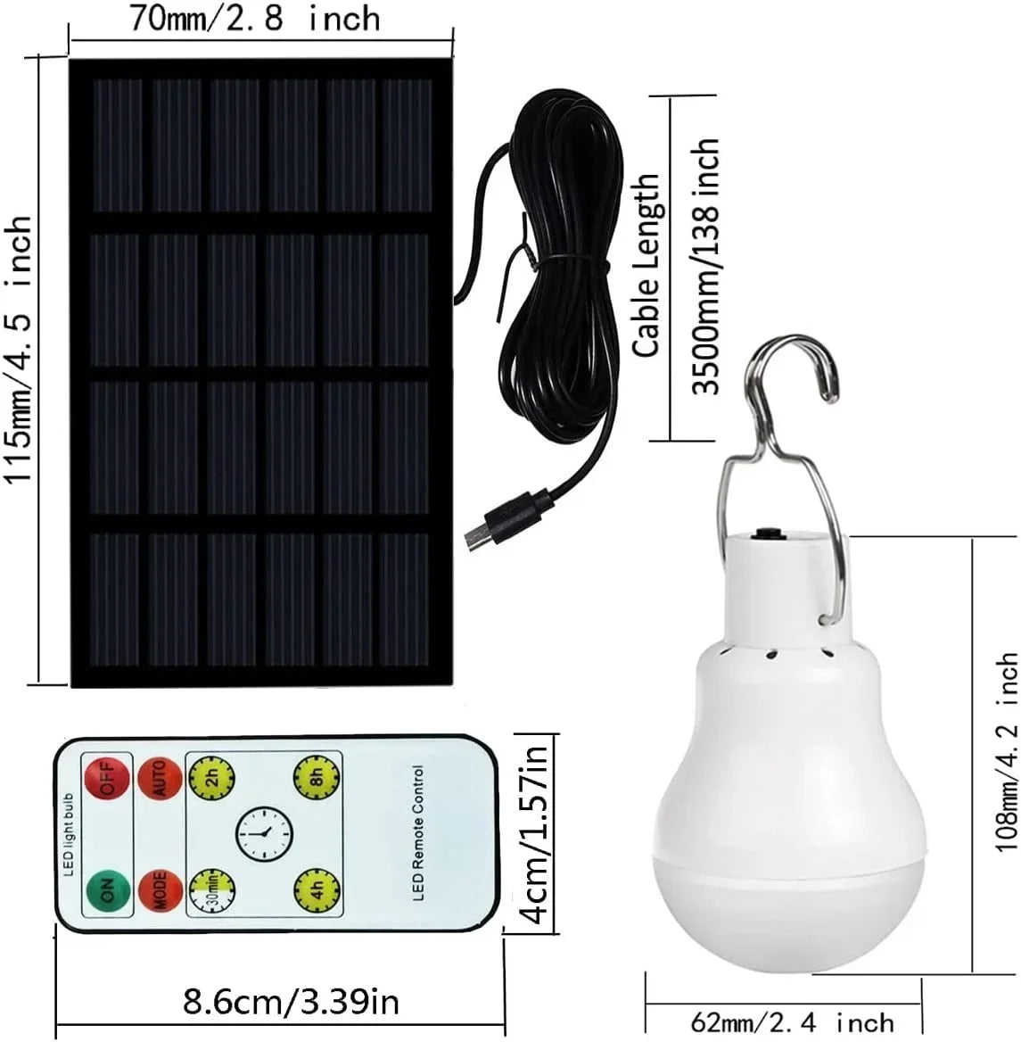 Tragbare LED-Lampe Solar USB Aufladbar Wasserdicht