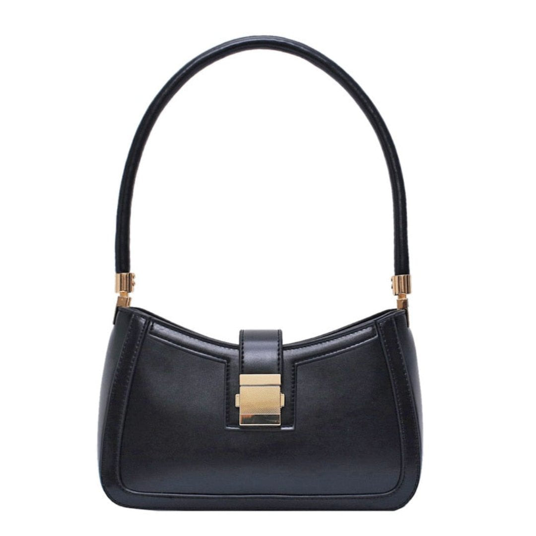 Elegante Damenhandtasche Reißverschluss Ledertasche Schwarz - BerlinGlamour