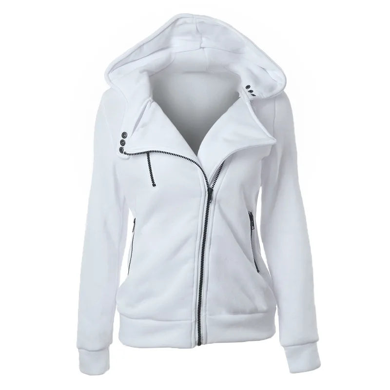 Damen Fleecepullover mit asymmetrischem Reißverschluss von BerlinGlamour