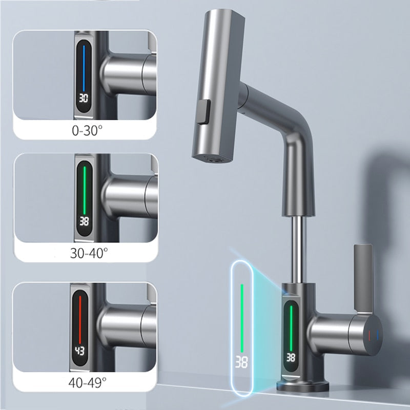Edler Wasserhahn mit Temperaturanzeige Modern