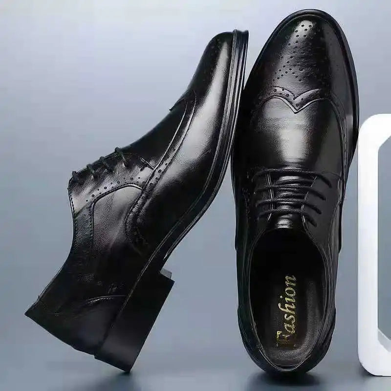 Herren Anzug Schuhe Bequem Oxford Schuhe Schwarz