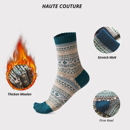 Schafwollsocken Warme Wintersocken 5er Pack