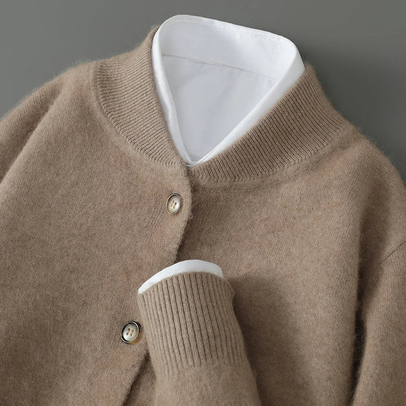 Damen Strickjacke Weich mit Knöpfen Vorne