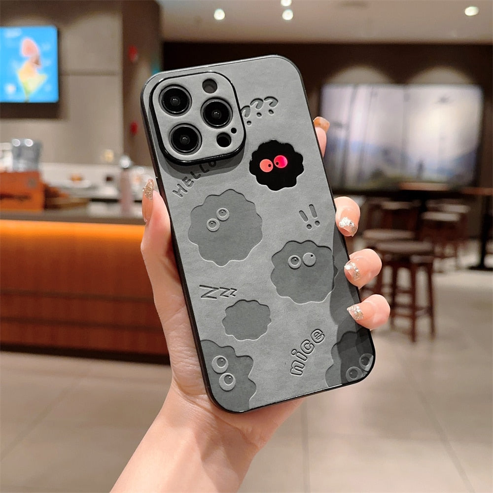 Leder iPhone Hülle Stoßfest mit Monster Design