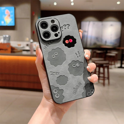Leder iPhone Hülle Stoßfest mit Monster Design