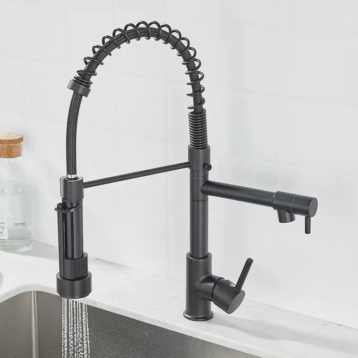 Küchenarmatur Doppel Auslauf Bronze Luxus