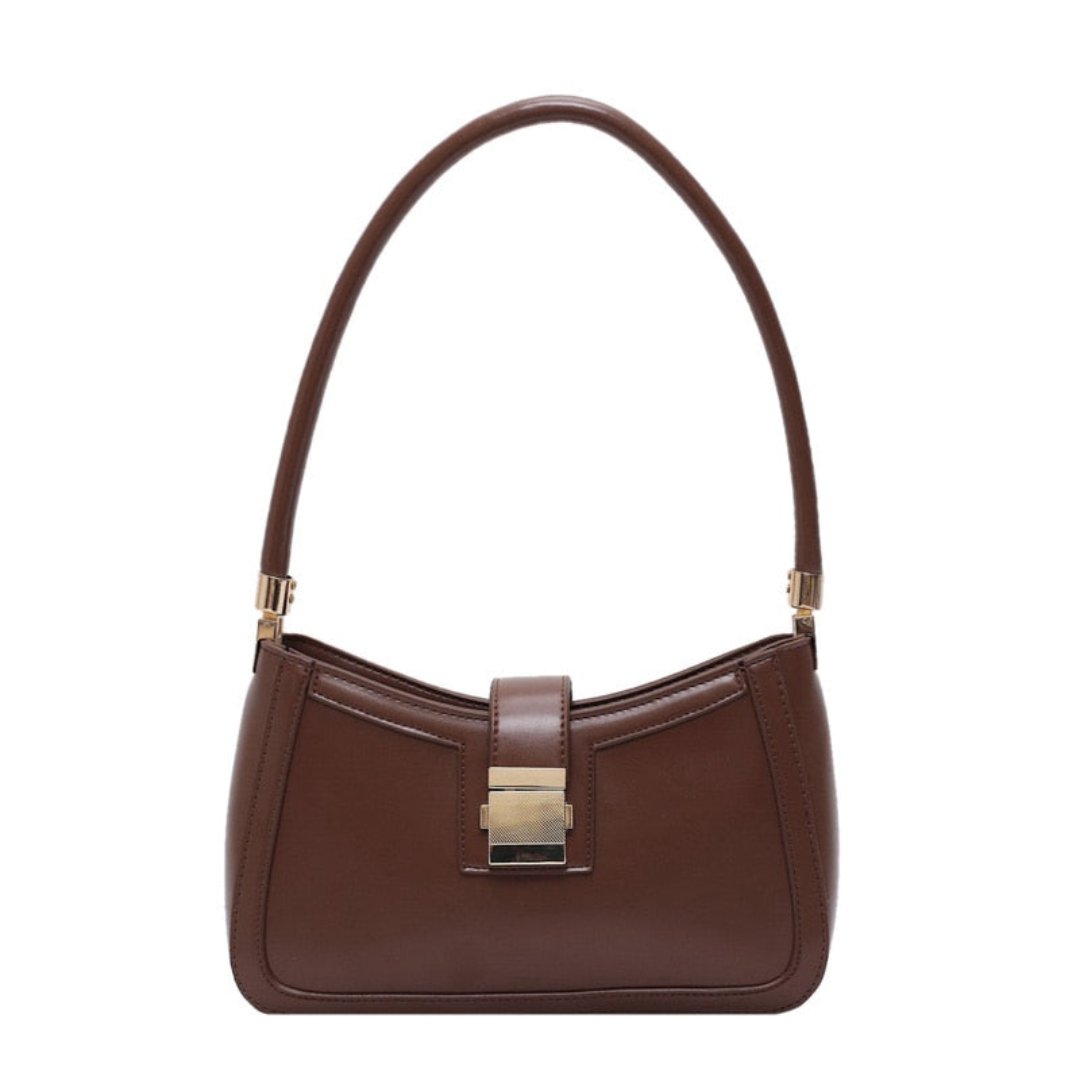 Elegante Damenhandtasche Reißverschluss Ledertasche Schwarz