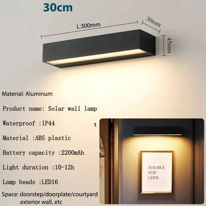Solare Wandleuchte 16 LEDs Superhell Wasserdicht Garten Balkon