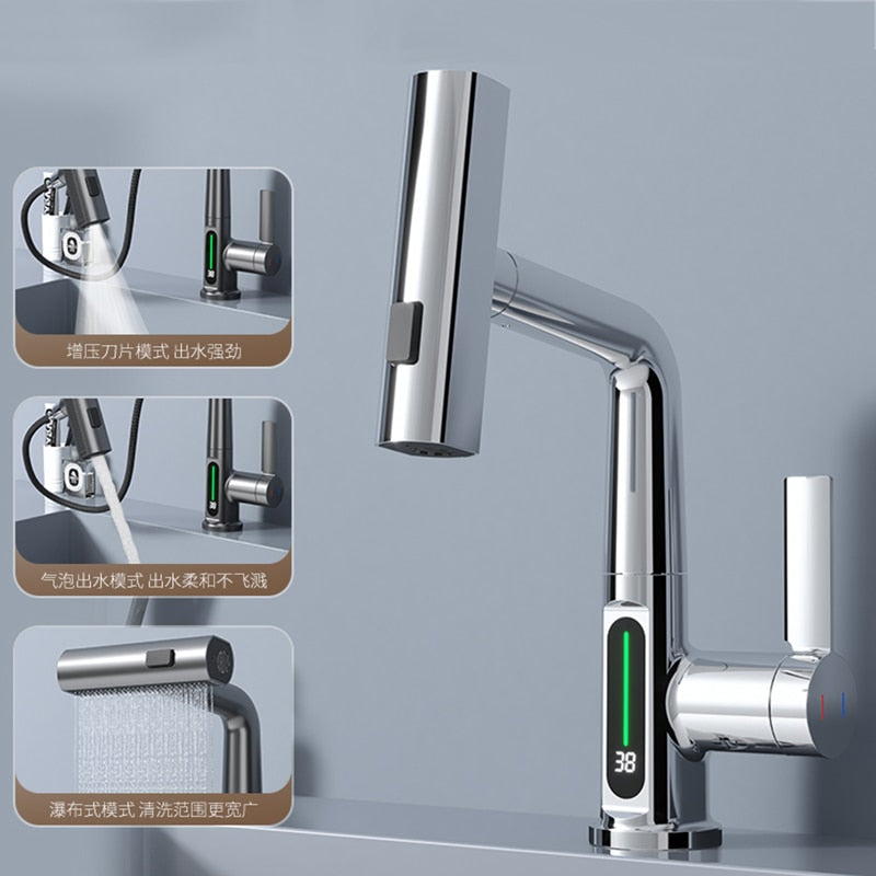 Edler Wasserhahn mit Temperaturanzeige Modern