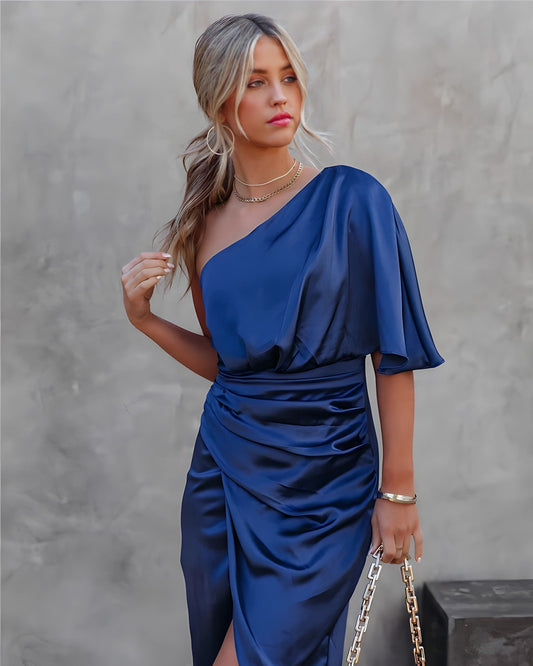 Damenkleid Modern Midikleid Asymmetrisch Elegant - BerlinGlamour