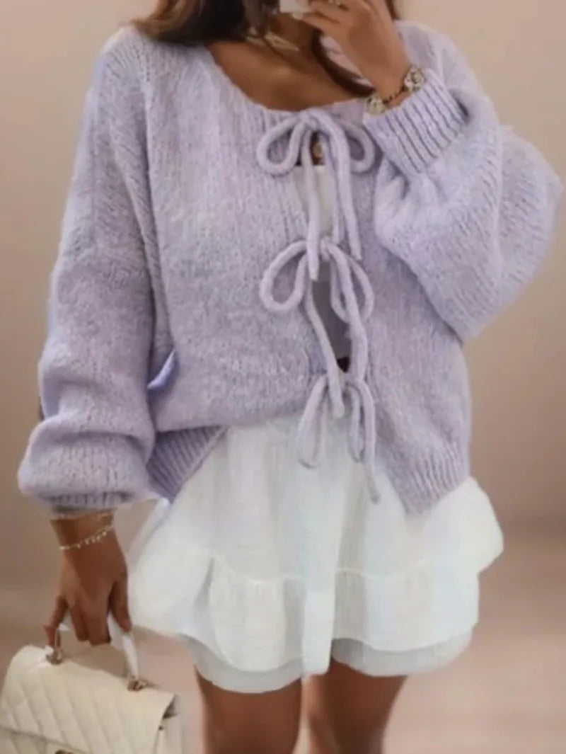 Damen Strickjacke Warm Langärmlig Winter