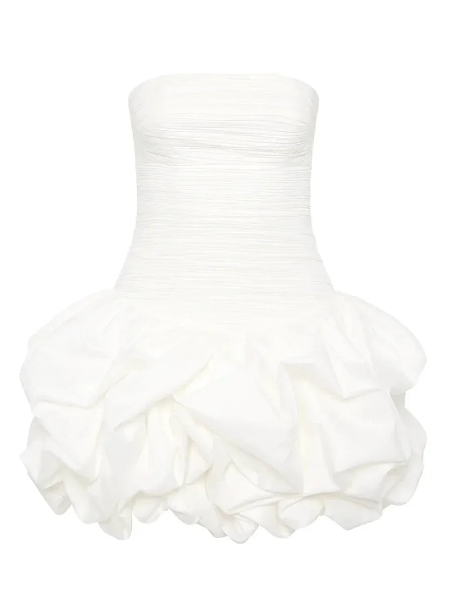 Kleid Damen Schulterfrei Floral Minikleid Sommer