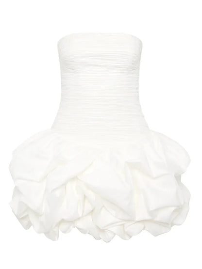 Kleid Damen Schulterfrei Floral Minikleid Sommer