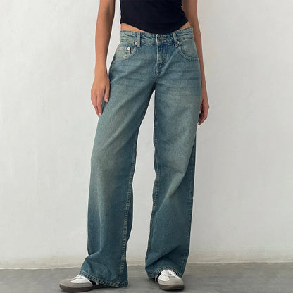 Weite Damen-Jeans Vintage-Stil Relaxed Fit - BerlinGlamour