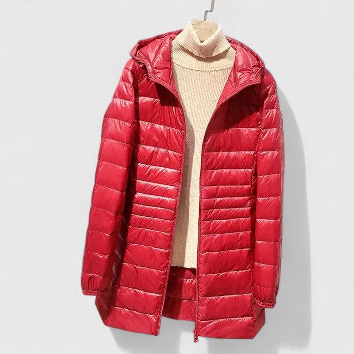 Damen Wintermantel Steppjacke Reißverschluss Warm