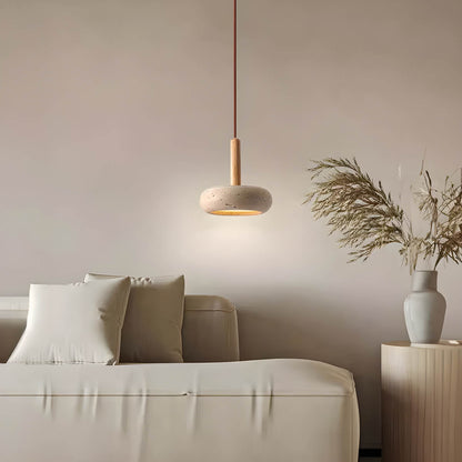 Moderne Travertin Deckenleuchte LED Pendellampe Natürlich