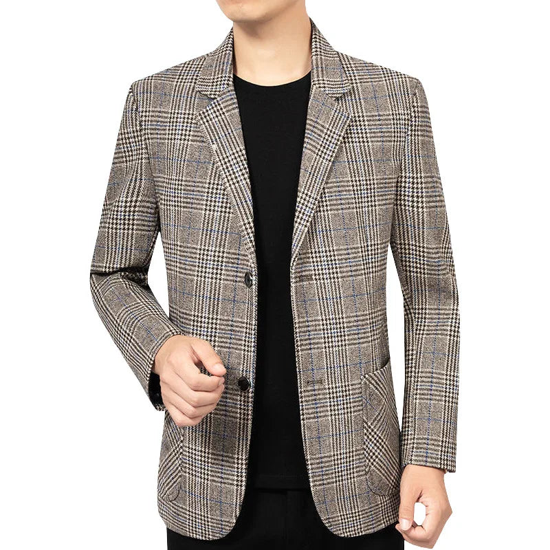 Herren Blazer Elegant Tweed Modern Slim Fit
