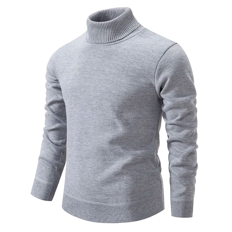 Bequemer Herren Pullover Weich Baumwolle Rollkragen