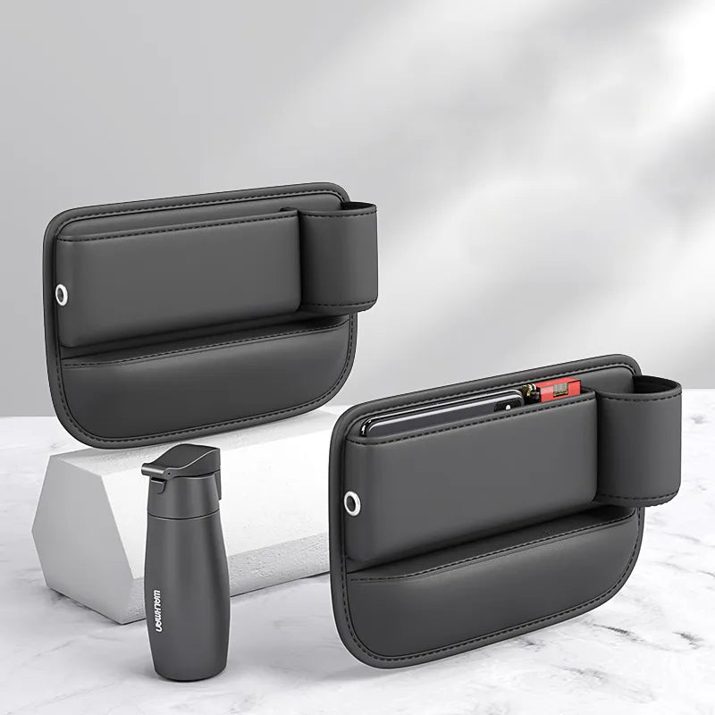 Praktischer Auto Becherhalter Leder Schwarz