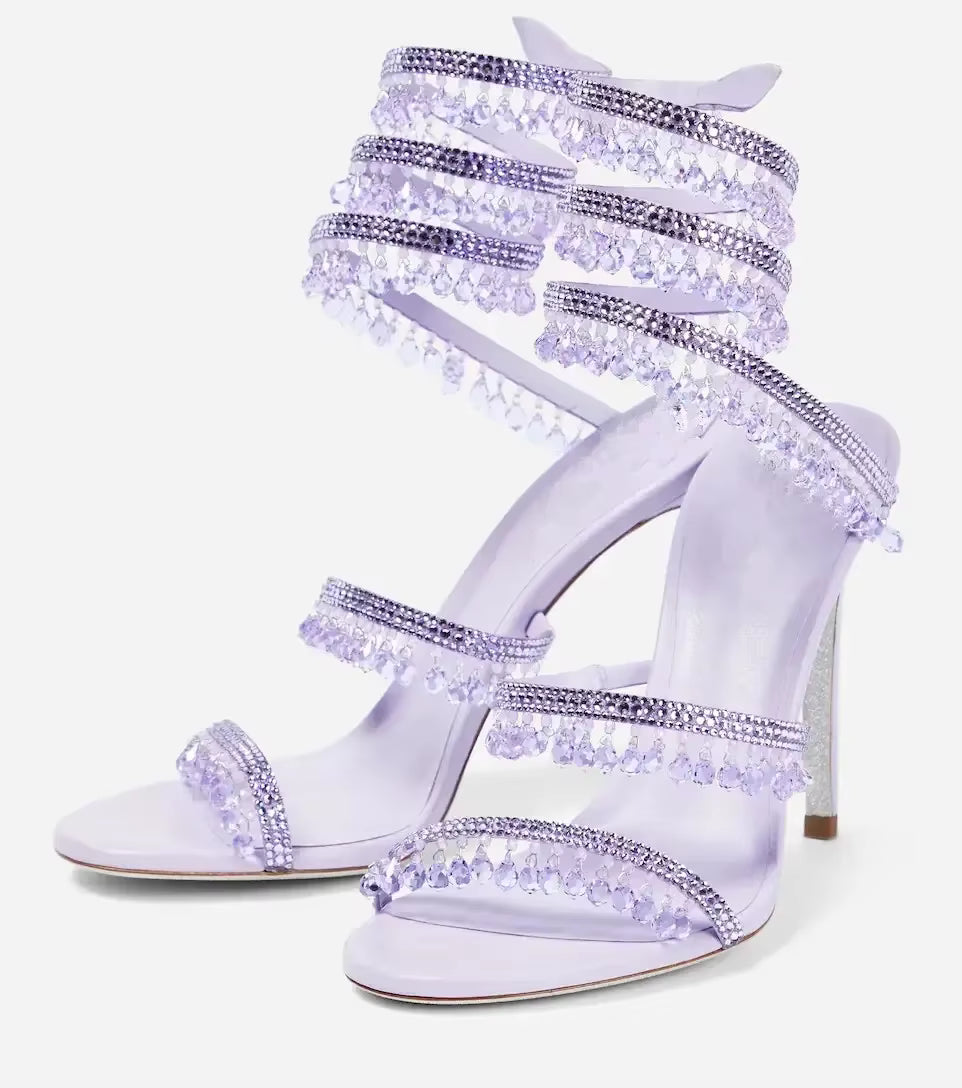 Damen Sandalen Hochhackig mit Knöchelriemen Elegant