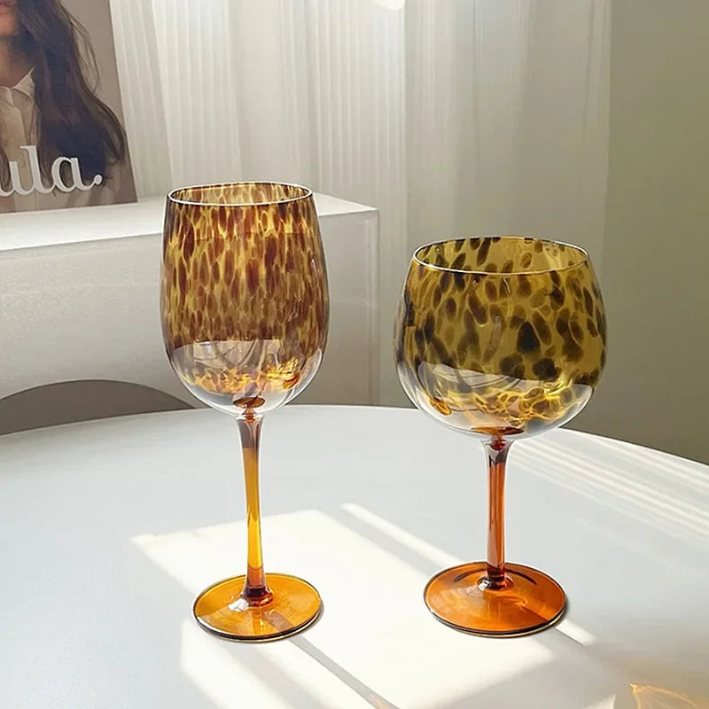 Weinglas Vintage Leopard Muster Dekorativ - BerlinGlamour