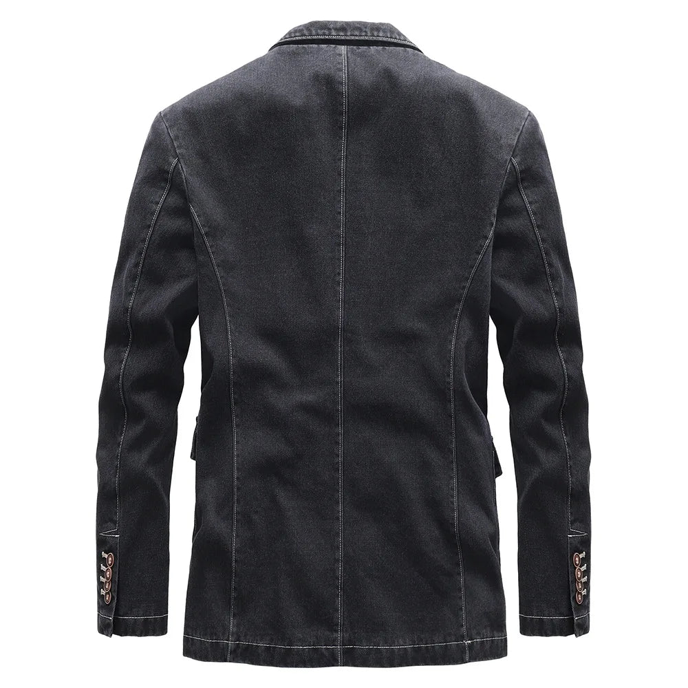 Demin Blazer Slim Fit Modern Männer