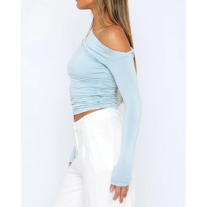 Damen Oberteil Langarm Twisted Top Modern