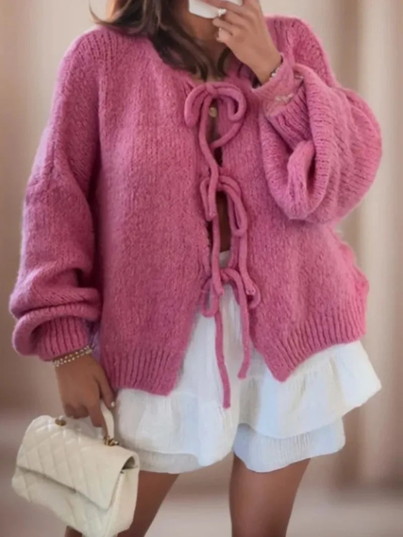 Damen Strickjacke Warm Langärmlig Winter
