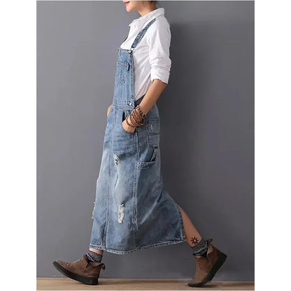 Kleid Trägerkleid Denim Lässig Sommer