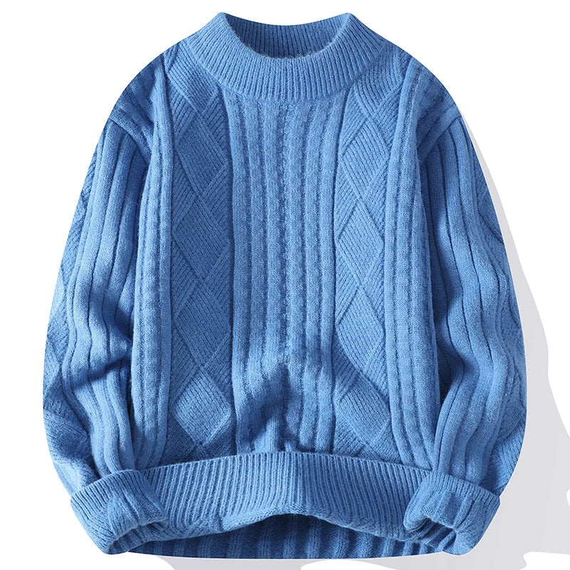 Herrenpullover Luxus Diamant Muster Langarm