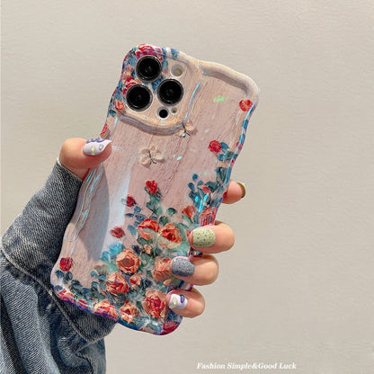 Blumen iPhone Hülle Floral Muster Glitter Frauen