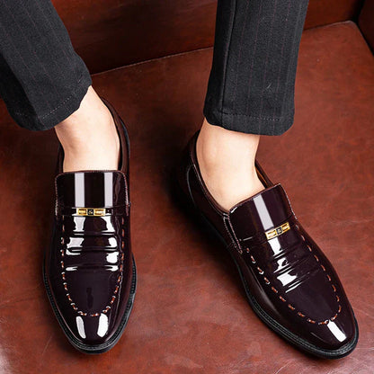 Elegante Lackslipper Schwarz Formell Business