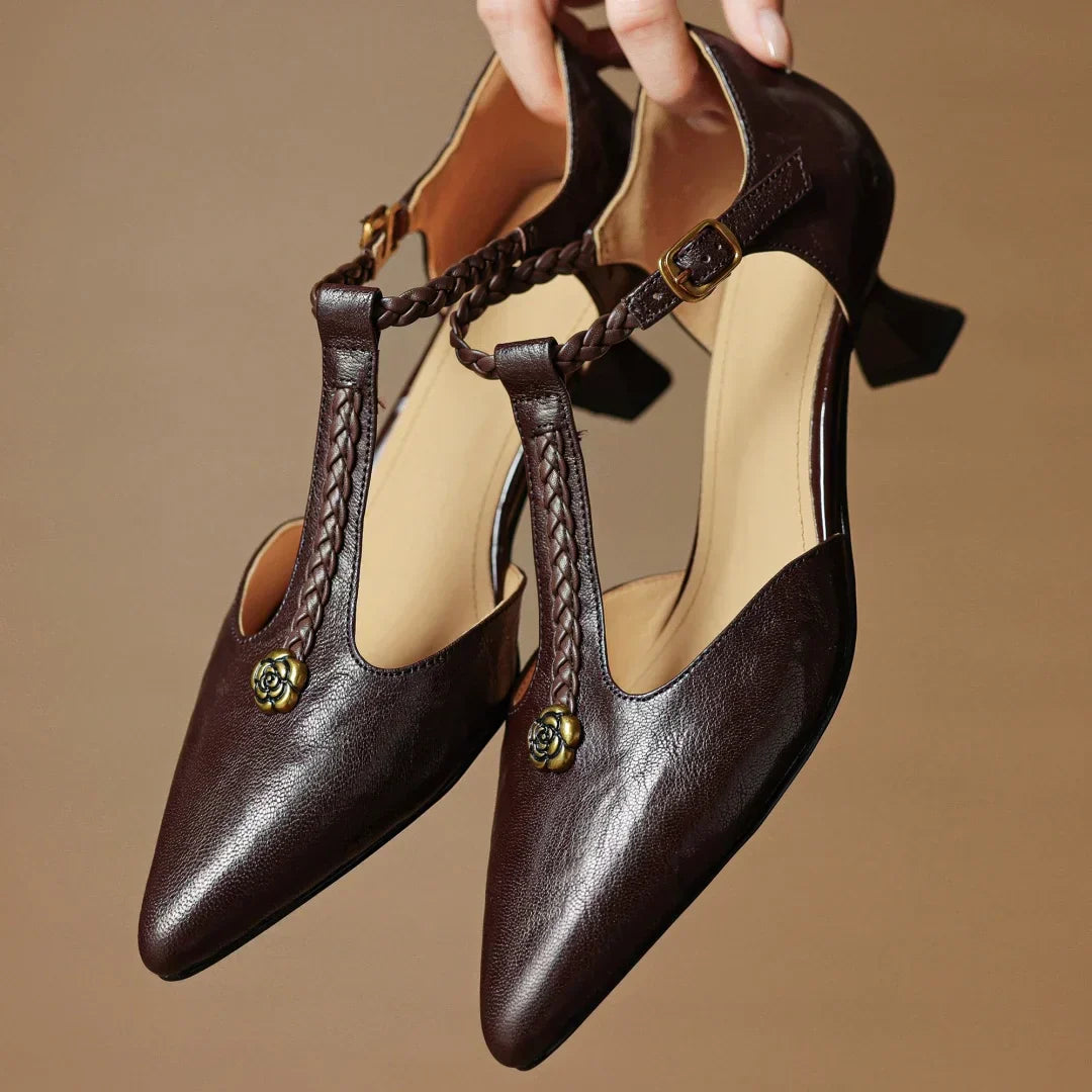 Elegante Ledersandalen Damen Schwarz