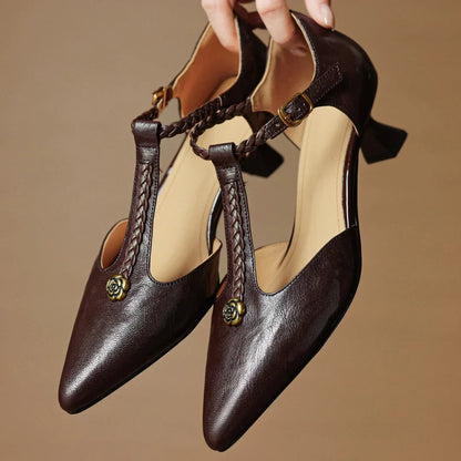 Elegante Ledersandalen Damen Schwarz