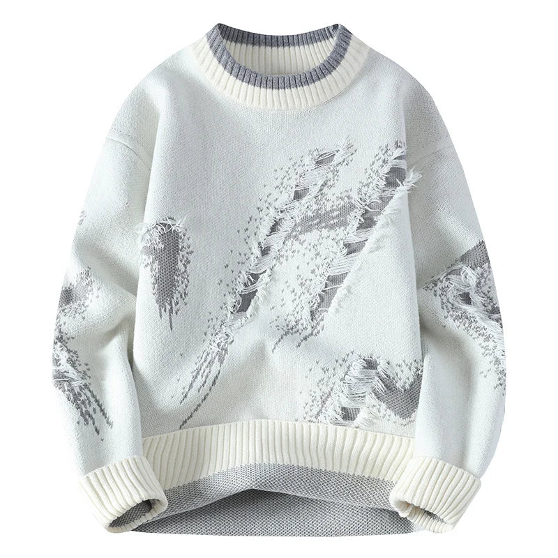 Herren Pullover Distressed Look Modern Trendy - BerlinGlamour