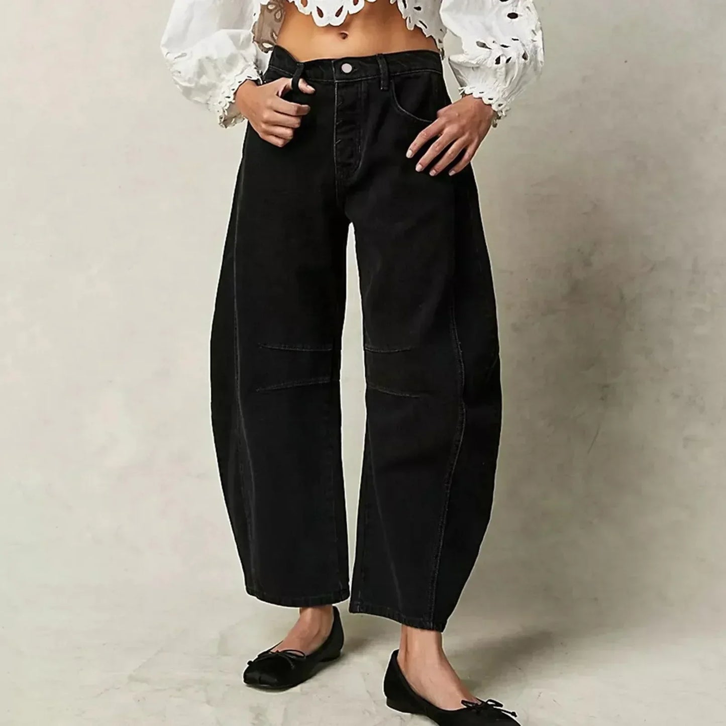 BerlinGlamour | Bequeme Damen-Jeans Weite Beinweise