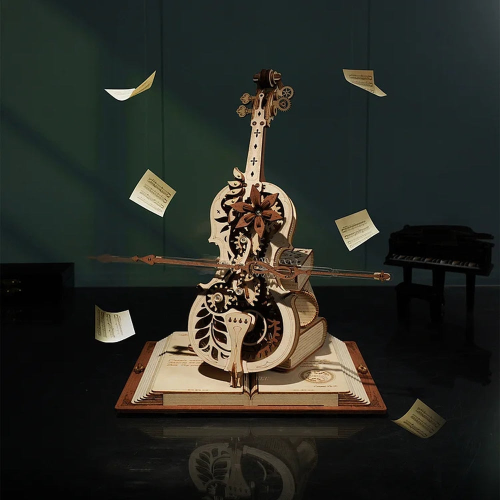 Mechanisches Holz Puzzle 3D Cello Modell