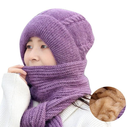 Warme Wintermütze Schal Plüsch Set
