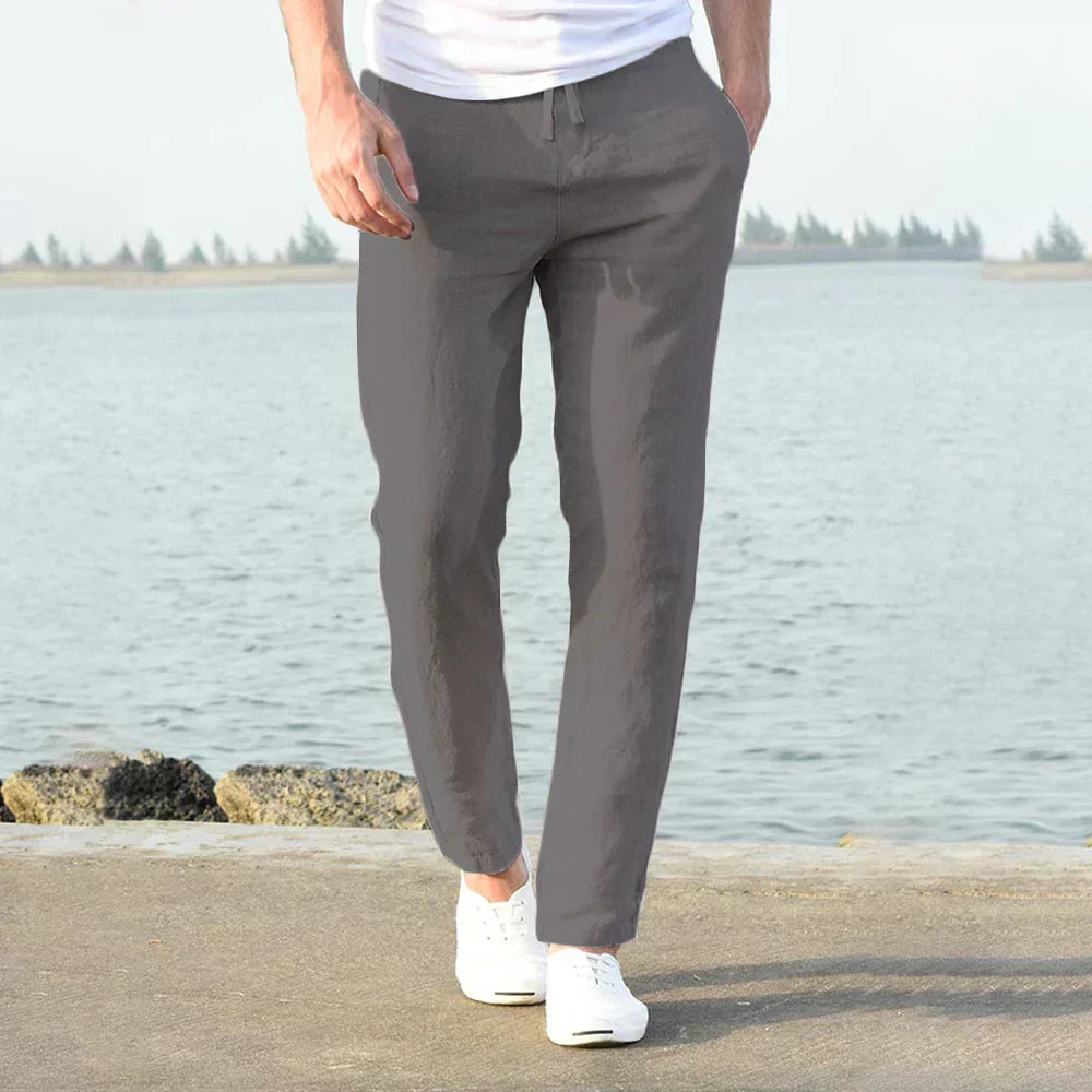 Leichte Herrenhose aus Baumwolle Leinen Bequem Sommer