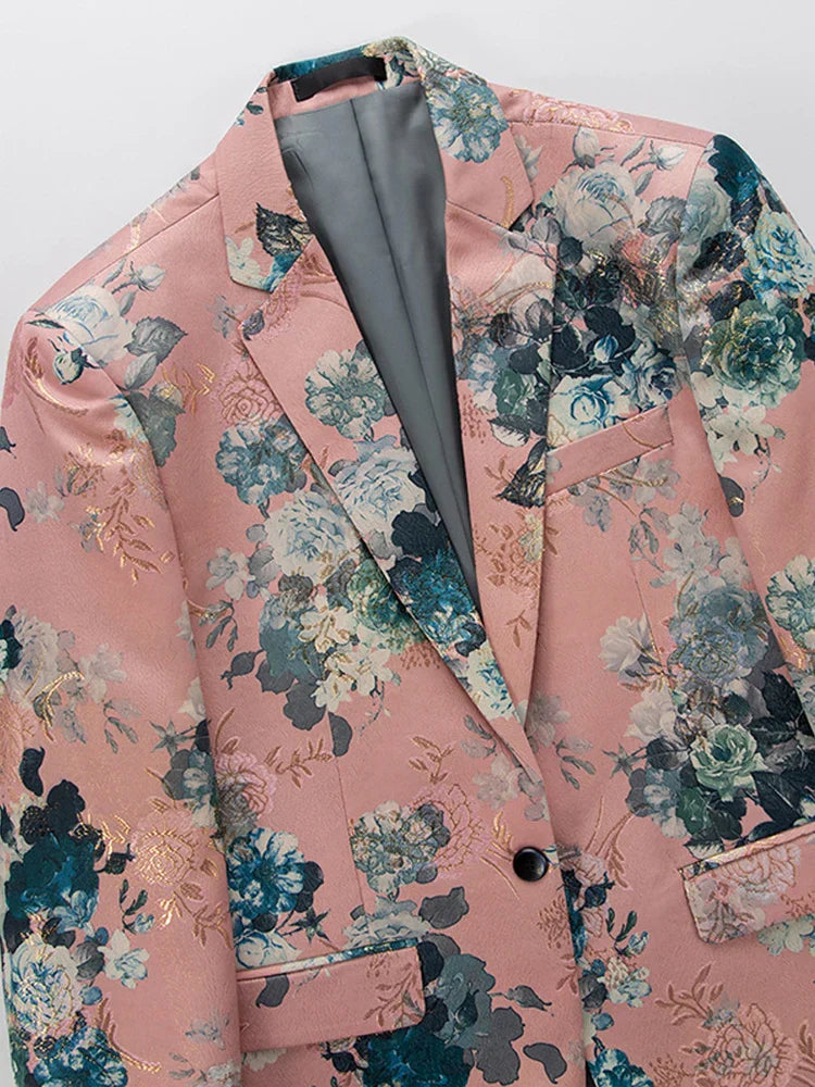 Herren Blazer Blumenmuster Elegant Modern